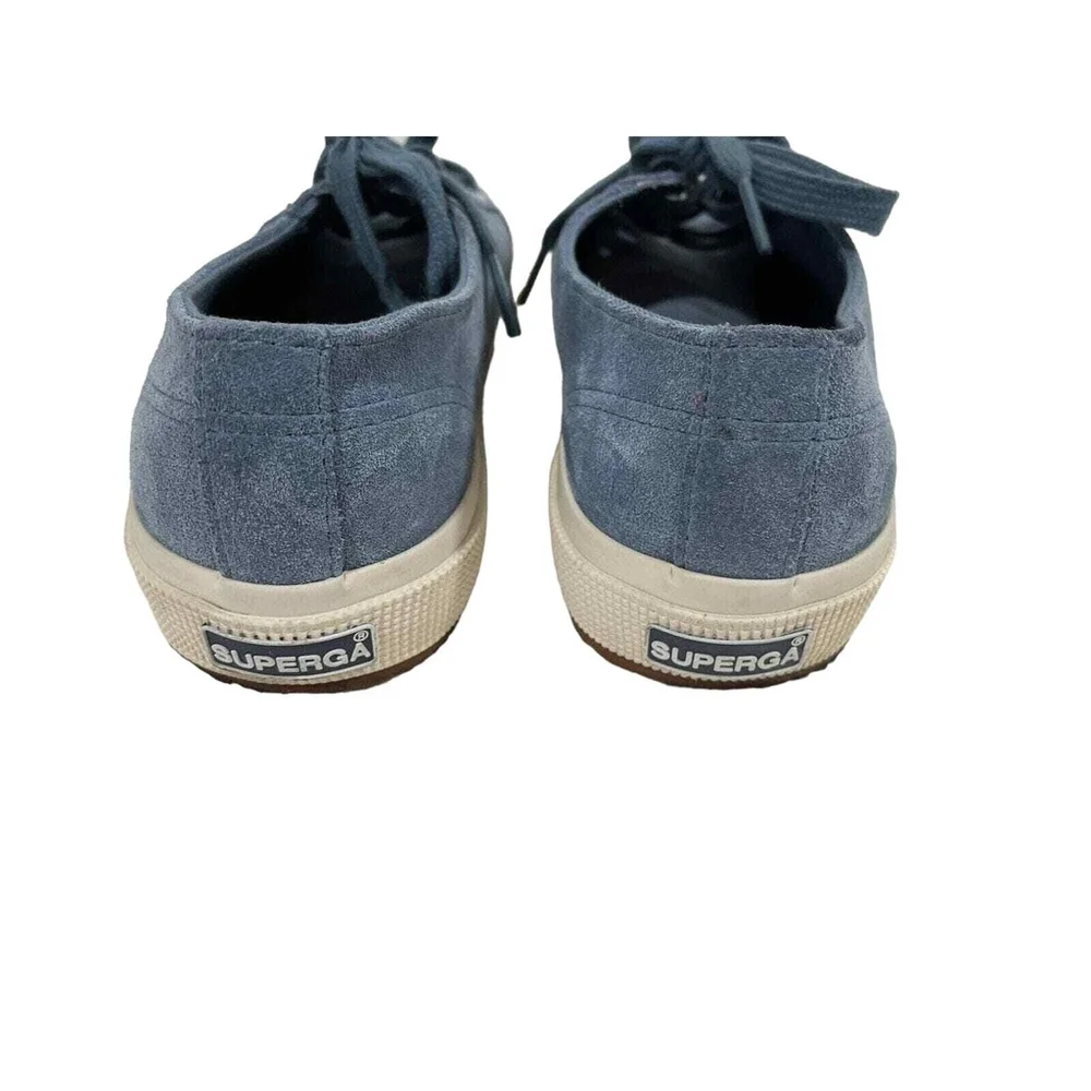 Superga Low Top Blue Suede Leather Lace-Up Sneakers USA W6 M4.5 Unisex